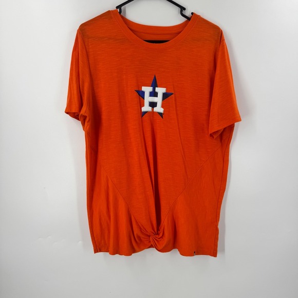 New Era Houston Astros‎ Baseball Orange Twist Front T Shirt Womens 1X - Picture 2 of 7